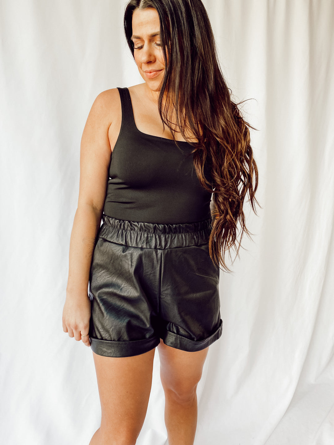 Remember You Faux Leather Shorts  Dear Ever Clothing